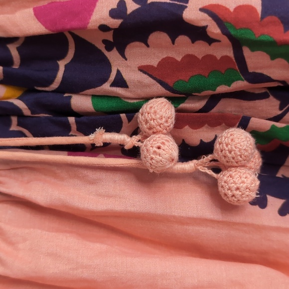 FARM Rio Peach Amulet Cotton Midi-Dress Size Medium - Picture 5 of 9